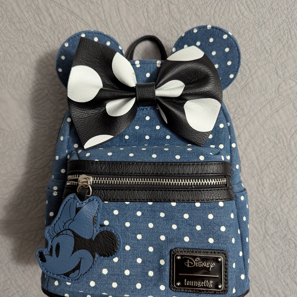NEW Loungefly Polka Dot Minnie Mouse Backpack